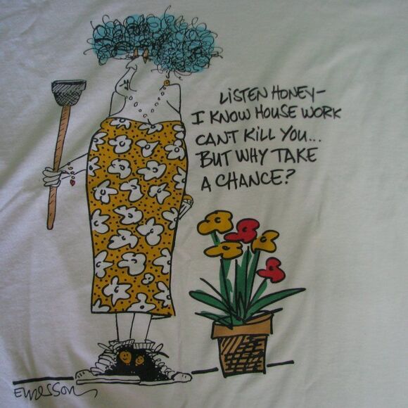 Vintage House Work Gag Graphic T-Shirt - Picture 1 of 6